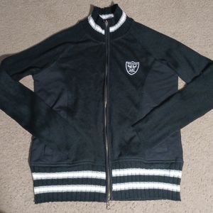 Touch by Alyssa Milano Black and White Zip-Up Rugby Style Sweater